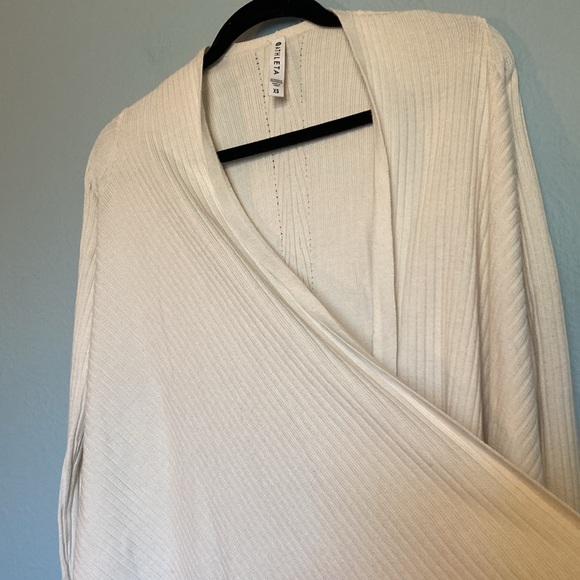 Athleta Womens Sz XS White Solstice Wrap Open Cardigan Merino Wool Blend Sweater - Picture 7 of 14
